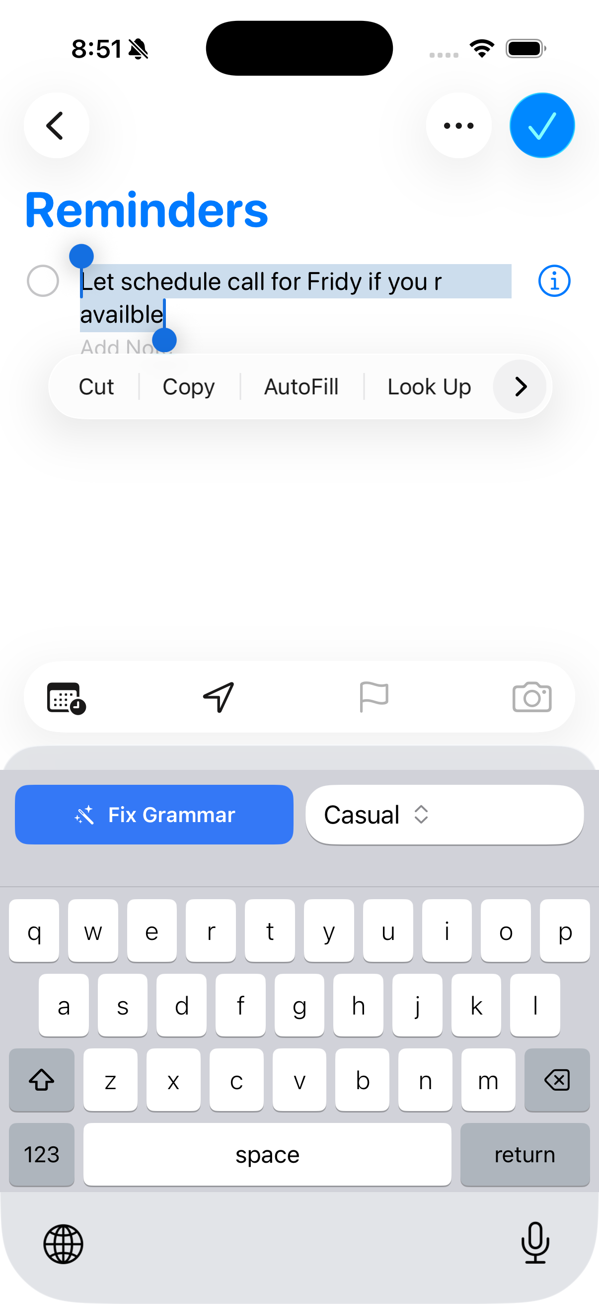 Grambo iOS — select your text